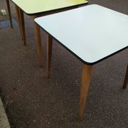 Lot of 3 Formica and Wood Bistro Tables - 1950 - 1960