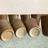 14 vintage sandstone Digoin cups