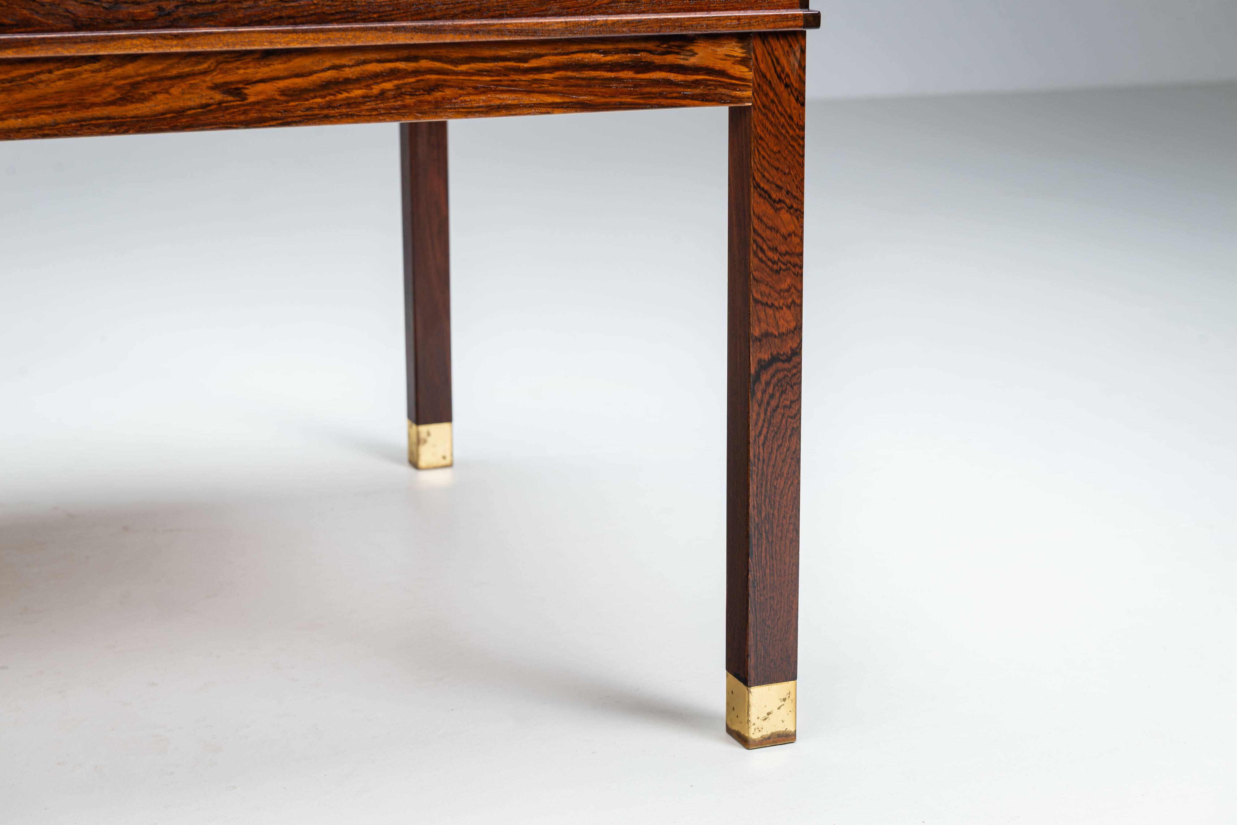 Table basse carrée en palissandre HMB Möbler Rörvik, Suède 1960