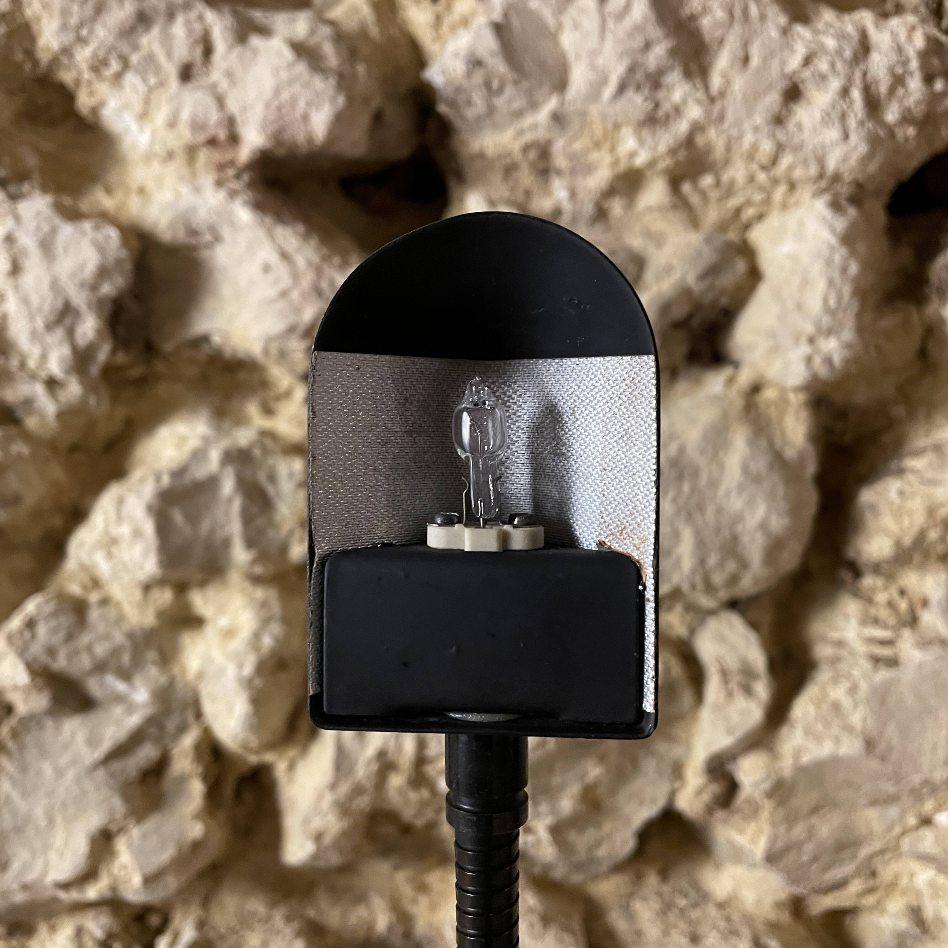 Desk or bedside lamp – black metal, 90s design, made in France