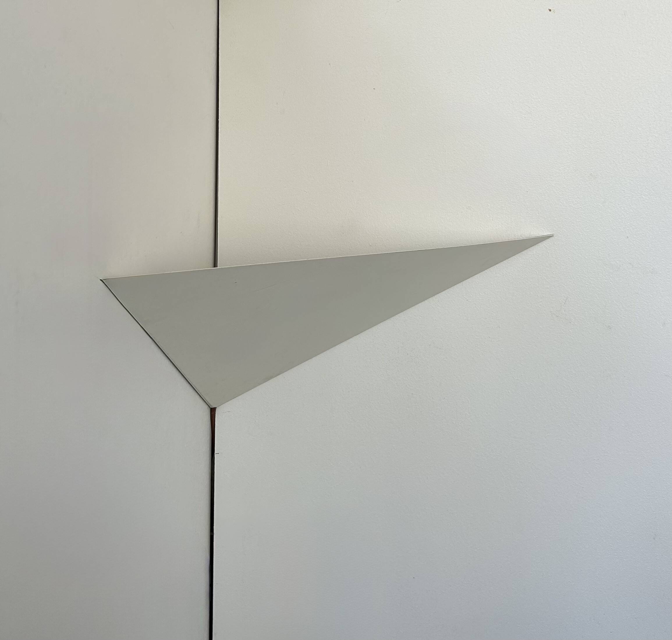 White lacquered metal corner wall light, France, 1970