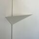 White lacquered metal corner wall light, France, 1970