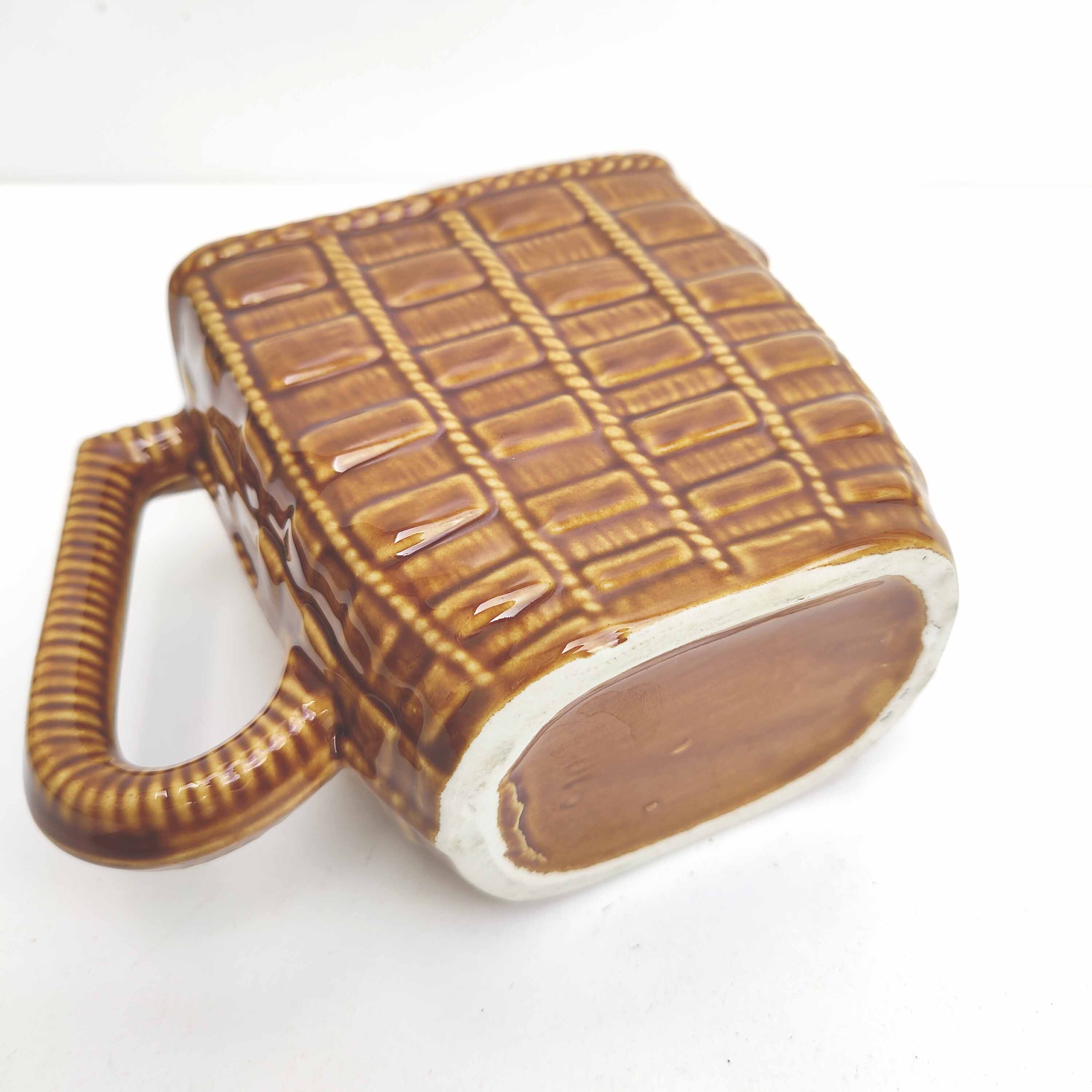 Ceramic pitcher decoration wicker style braided