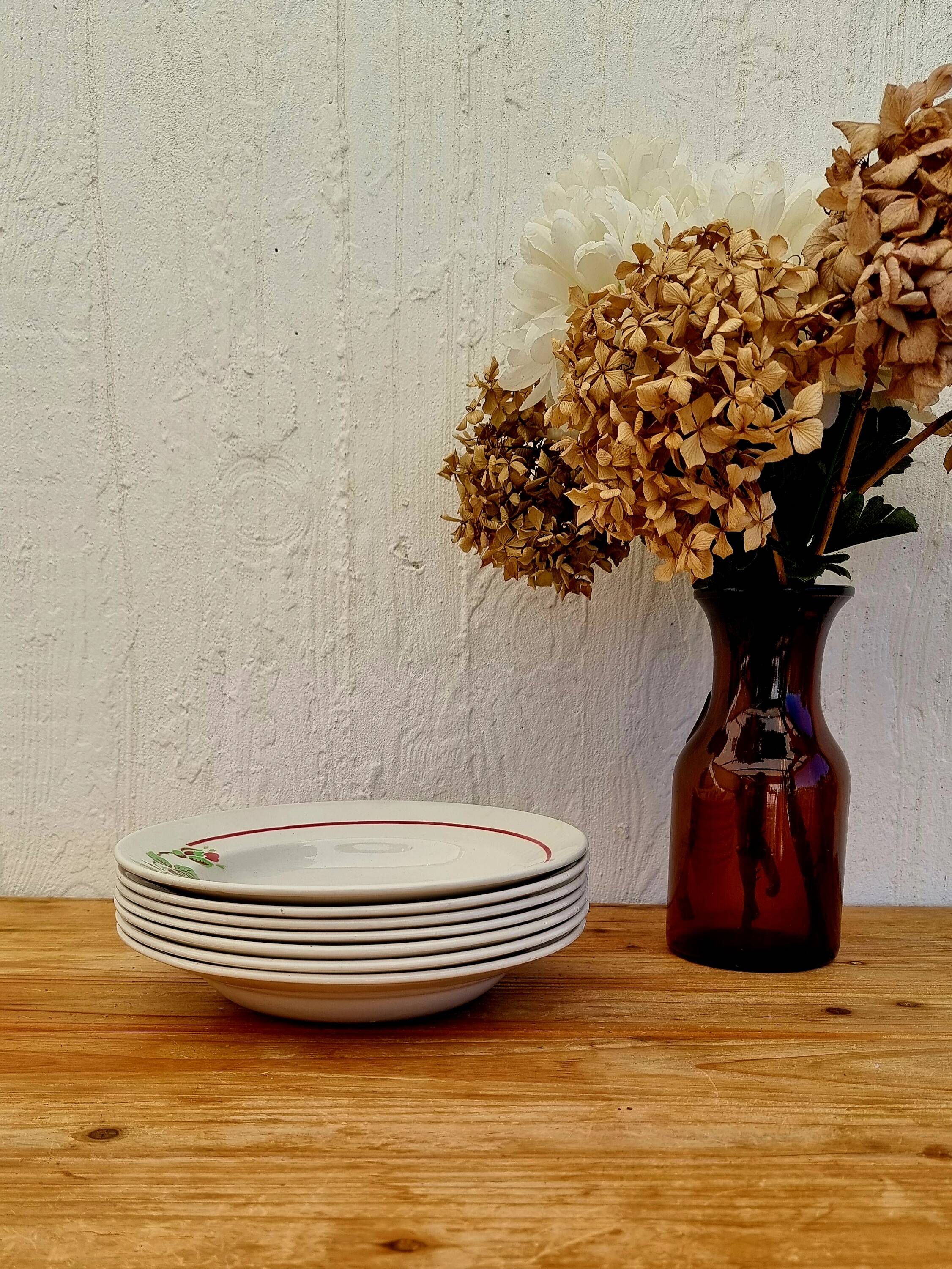 Set of 7 K&G Lunéville Yvonne model soup plates