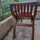 CURULE seat in antique Roman style, restored in teak wood and jacquard satin fabric