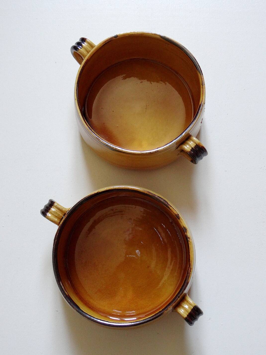 Duo of Vallauris bowls with handles