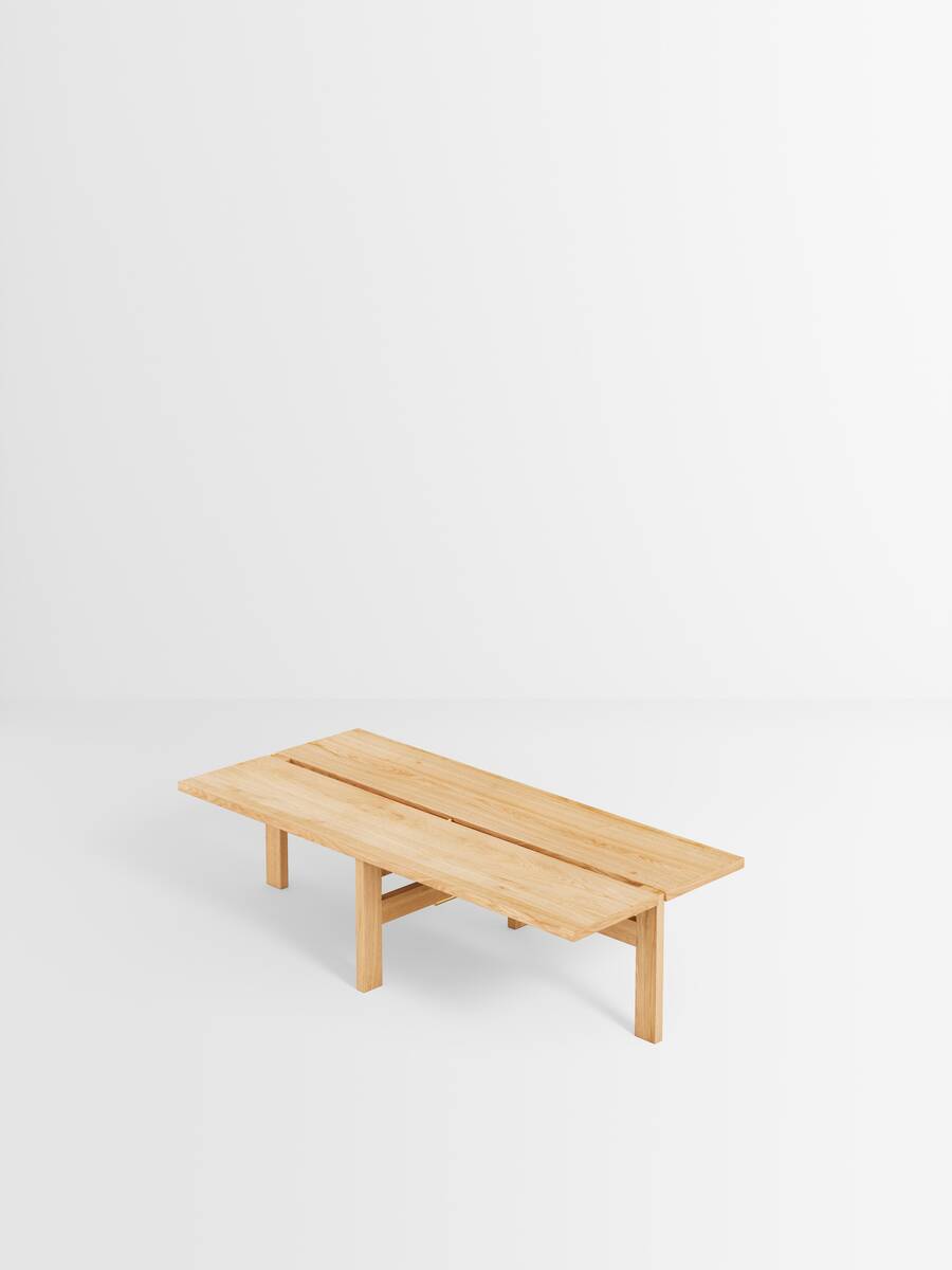 Sustainable design oak rectangular coffee table