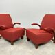 Red Art Deco lounge chairs