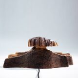 Brutalist ceramic Seahorse wall ight, 1970s