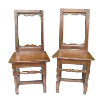 Paire de chaises lorraines XIXeme Art populaire