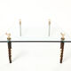 Mahogany coffee table bronze glass signed Garouste & Bonetti 1995