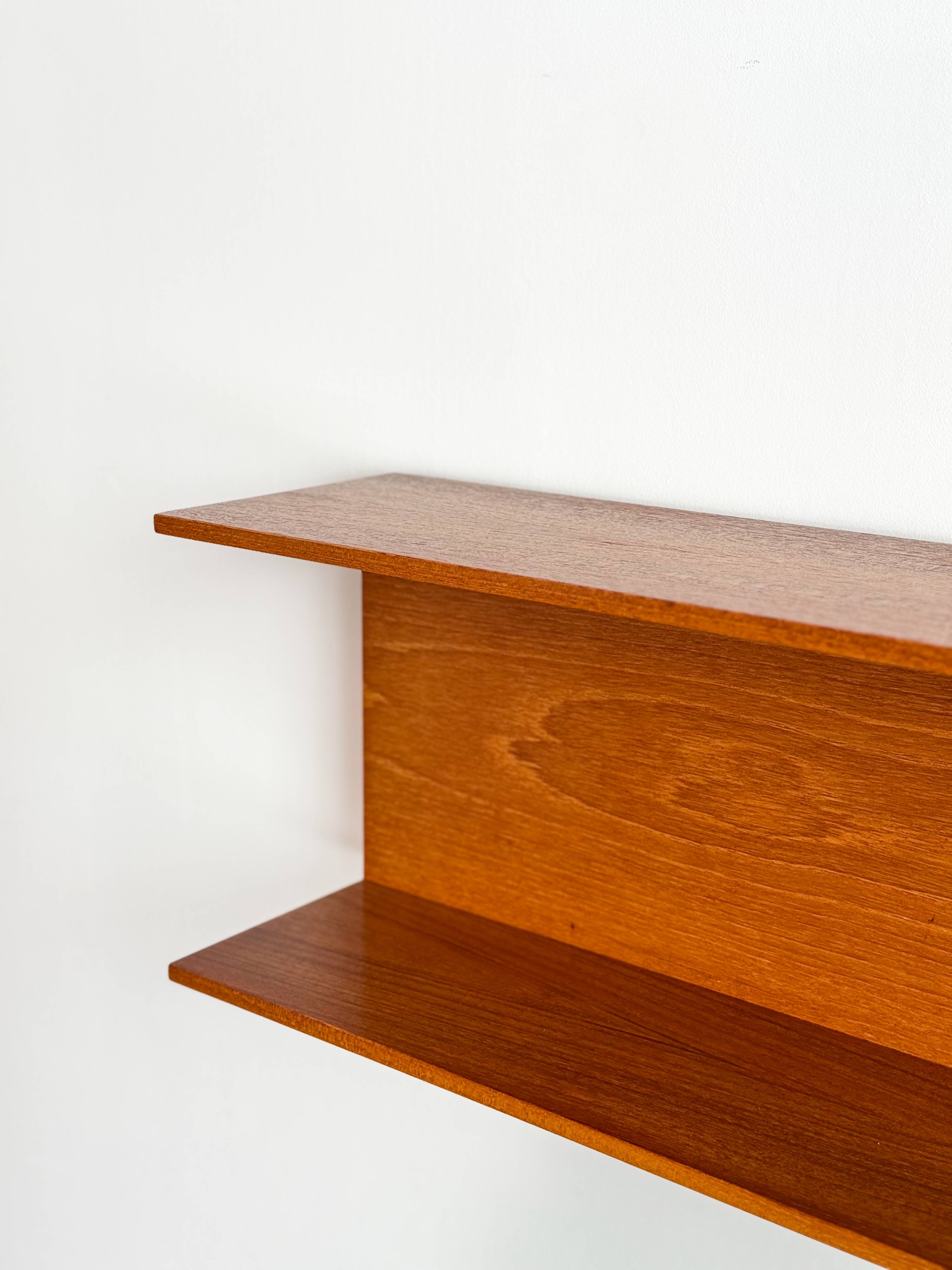 Teak wall shelf by Wilhelm Renz for Walter Wirz Mid Century Design