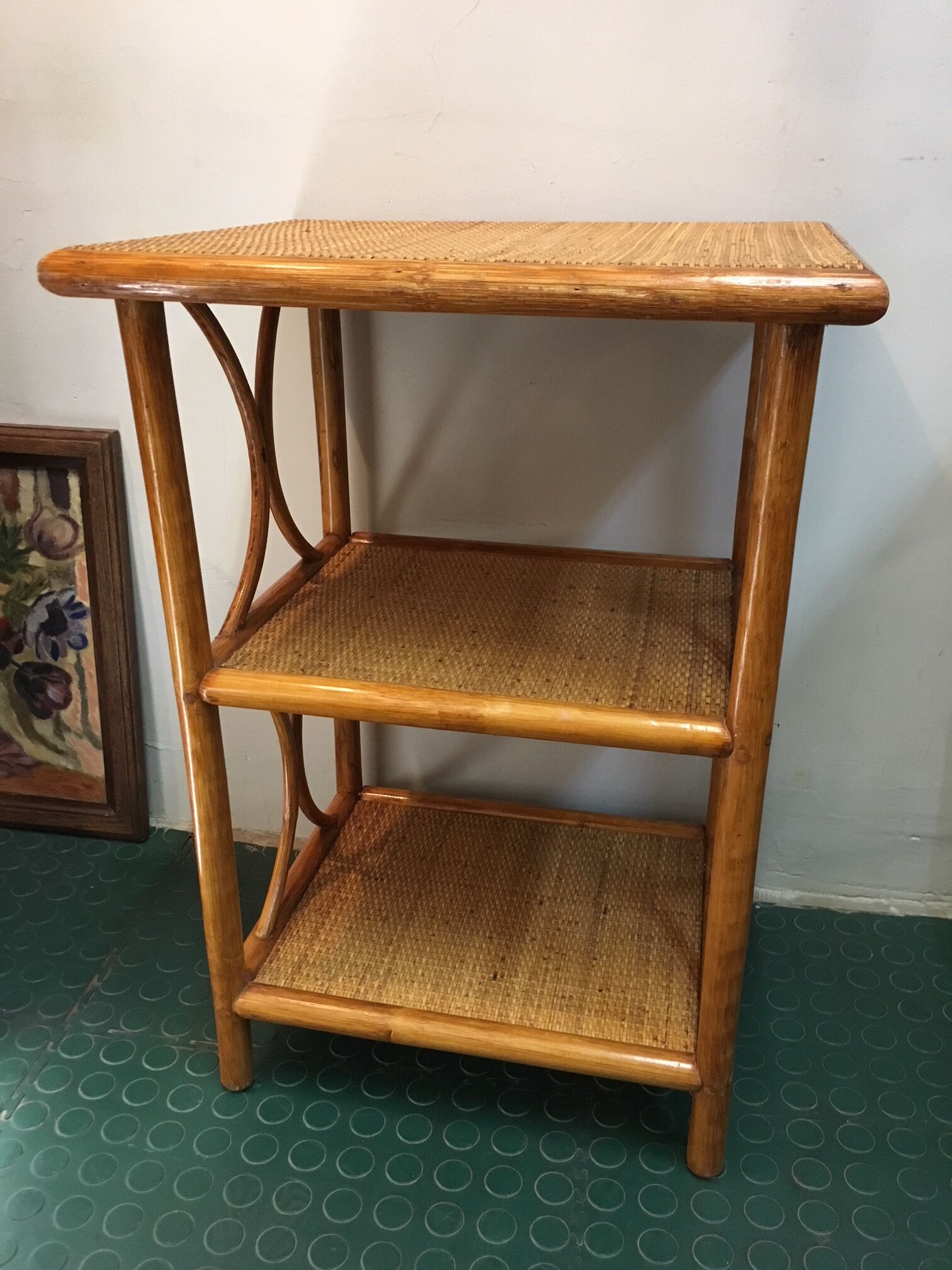 SHELF in RATTAN and WICKER 80s