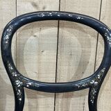Pair of chairs Napoleon III XIXth in norci wood and mother-of-pearl inlay