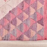 3x12 Pink & Beige Kilim Runner Rug 84x347Cm SK 34619