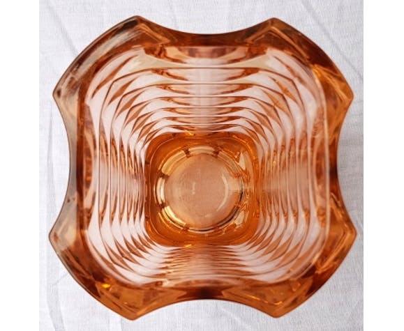 70's thick glass vase