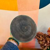 Vintage green wooden candle holder