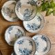 Set of 8 vintage flat ironstone plates - Mismatched -