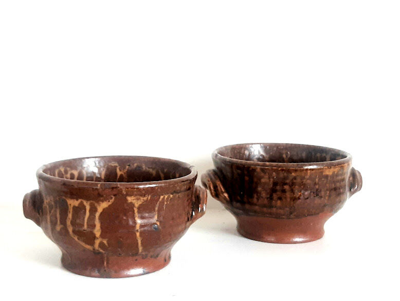 Pair of stoneware bowls by André Bodin, 1950