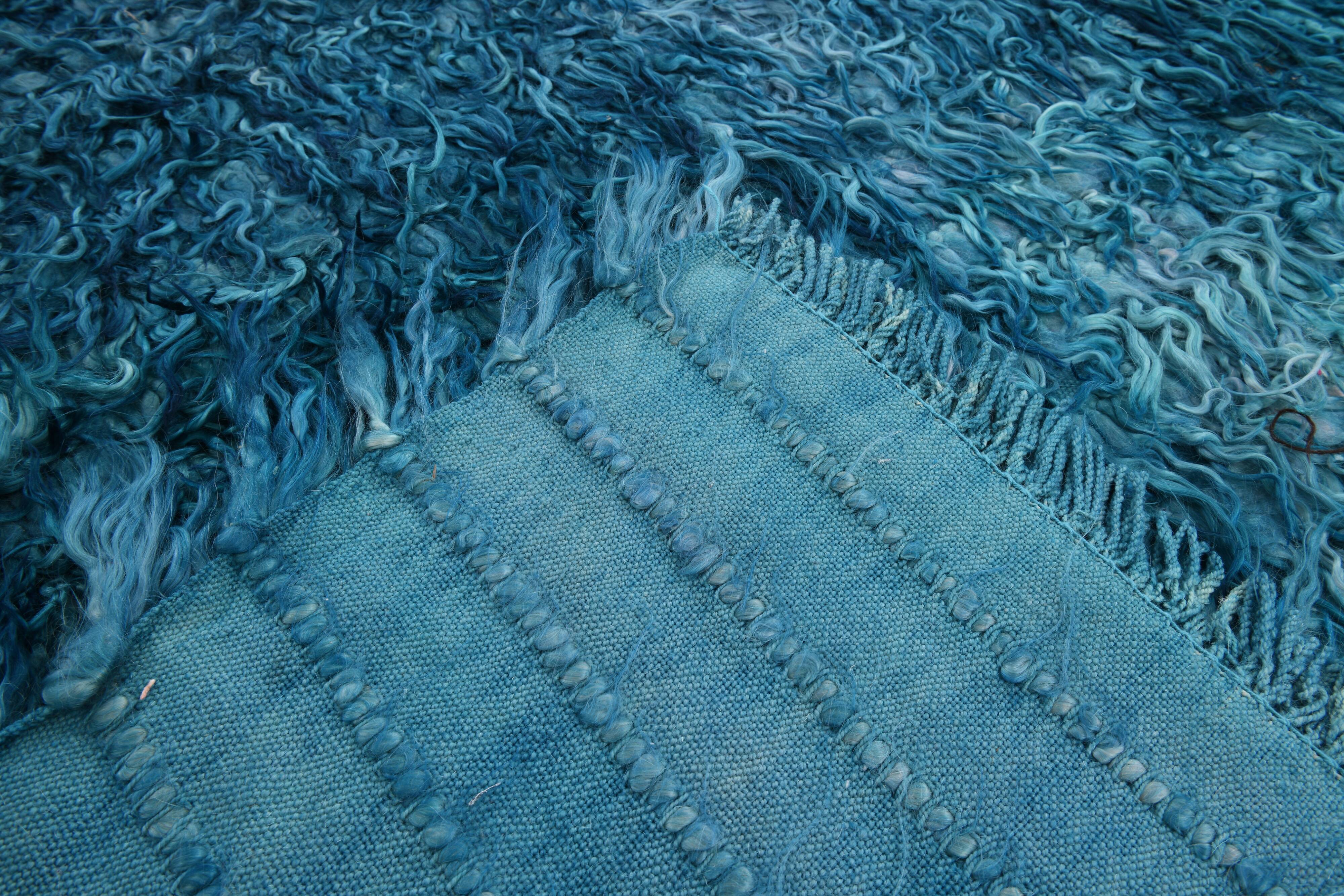 Long hairy bohemian kilim rug,268x325cm