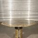 Octagonal post-modernist lounge table in marble beaded massive green quartz, Italy 1970s