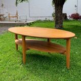 Solid beech coffee table - Sweden 70s/80s
