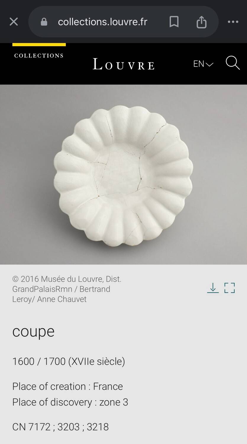Ceramic cup with fluted decoration, Louvre Museum