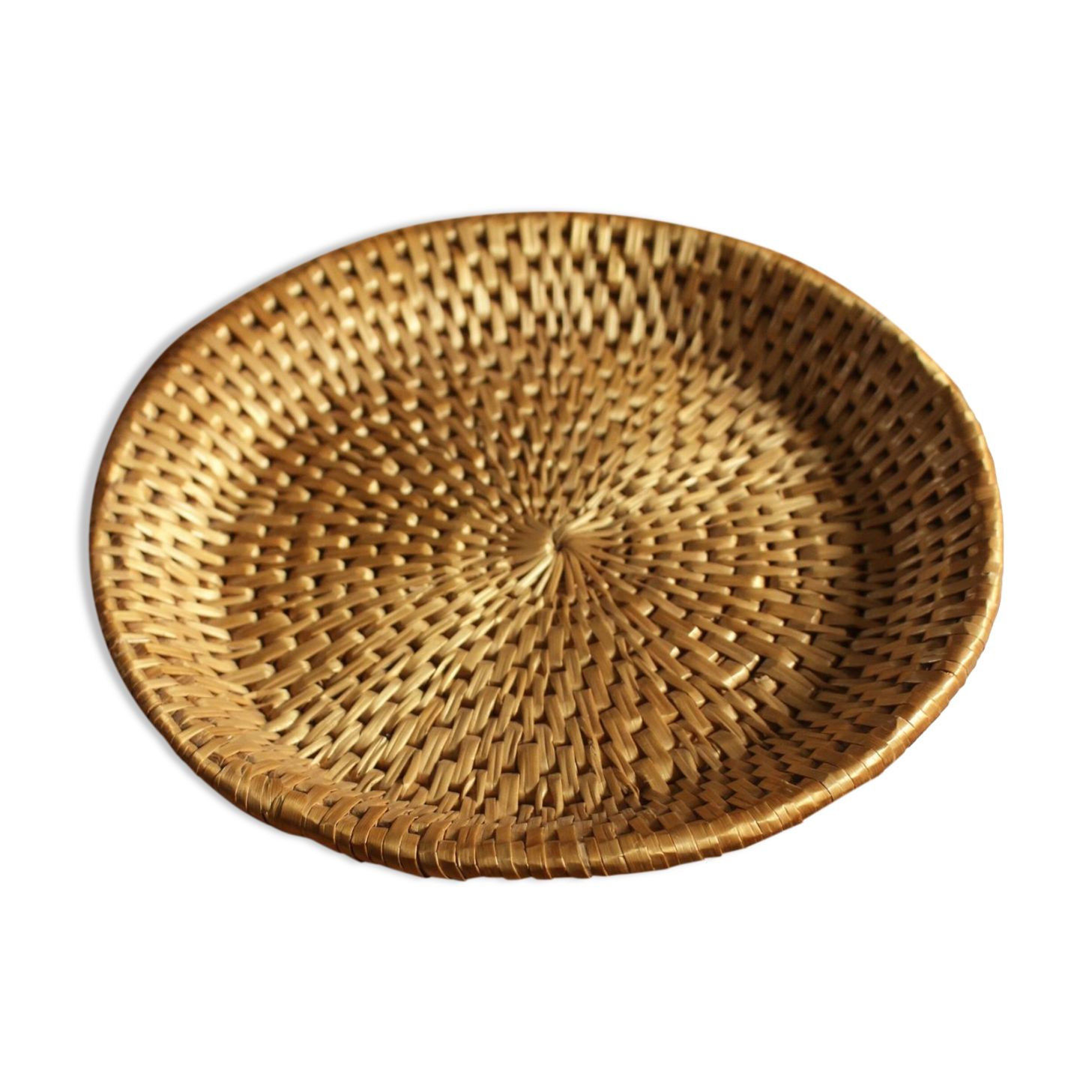 Round basketry tray