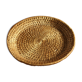 Round basketry tray