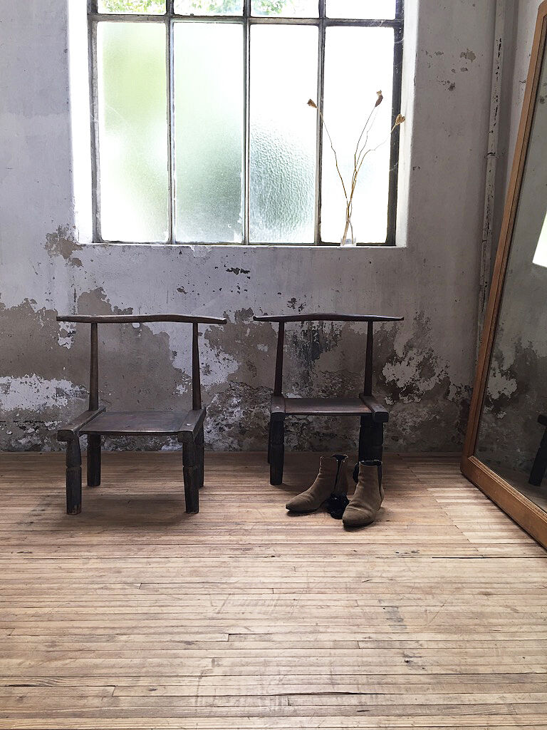 Pair of Ivory Coast chairs 50s