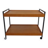 Minimalist Rollable Teak Serving Cart, 1960s