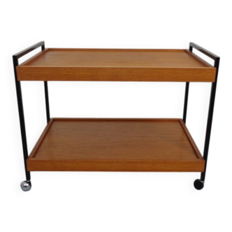 Minimalist Rollable Teak Serving Cart, 1960s