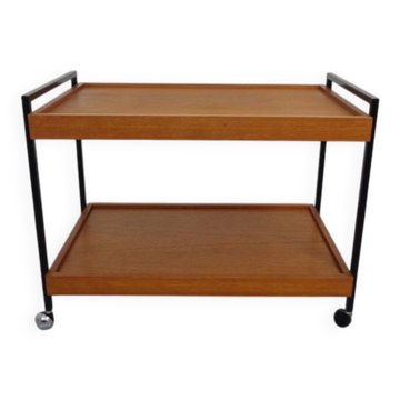 Minimalist Rollable Teak Serving Cart, 1960s