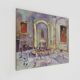 Oil on wood by Riccardo Capone Interior Church 50s 60s