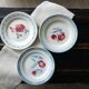 6 mismatched plates - pink and pastel blue - digoin