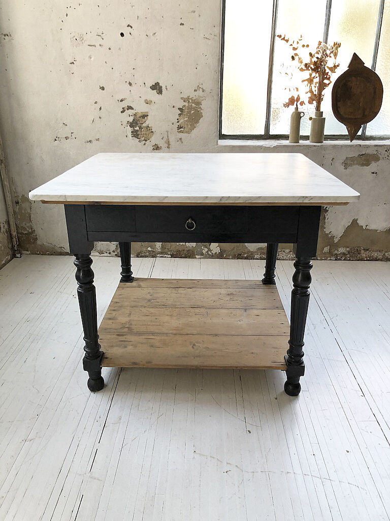 Butcher's table work central island marble