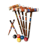 Old wooden croquet game
