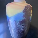 Gallé Blue Line Vase from the Vosges
