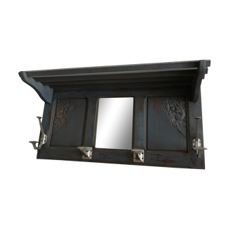 Wooden wall coat holder