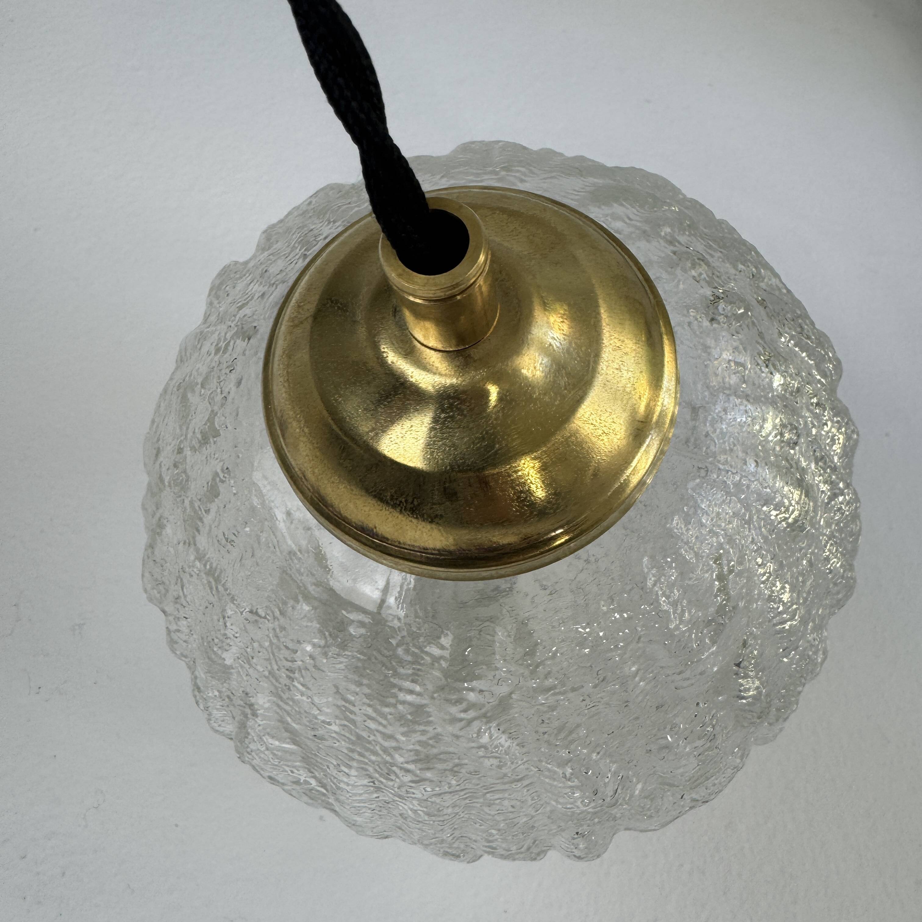 Pair of vintage round glass suspensions