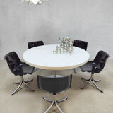 Midcentury dining office set Tecno 'Modus' chairs