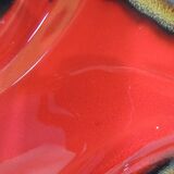 Vintage red and brown ceramic bowl – 1970s centrepiece – Design