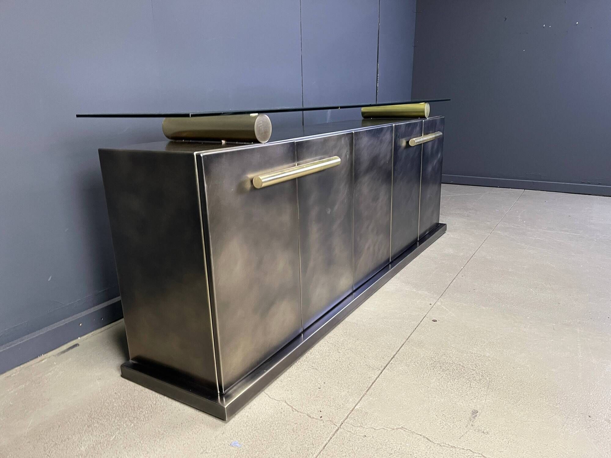 Vintage brass credenza by Belgochrom, 1980s