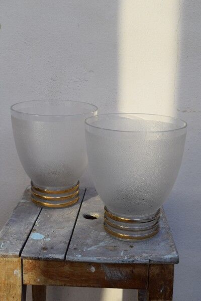 Paire de vases en cristal Sévres art déco 30-40'S