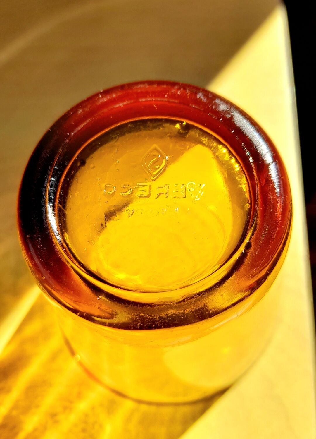 Verres ambrés Vereco 70s