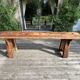 Restored antique carpenter's workbench in solid oak - 245 cm