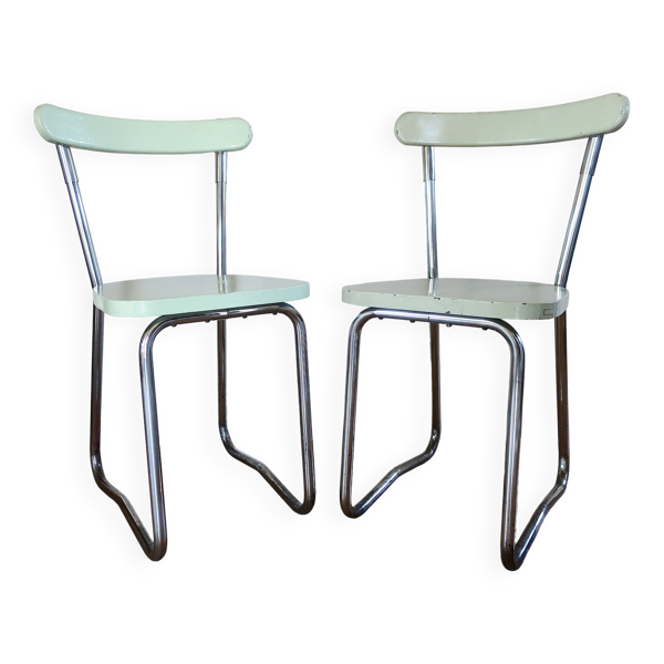 2 chaises modernistes bauhaus 1925/1930, métal et bois