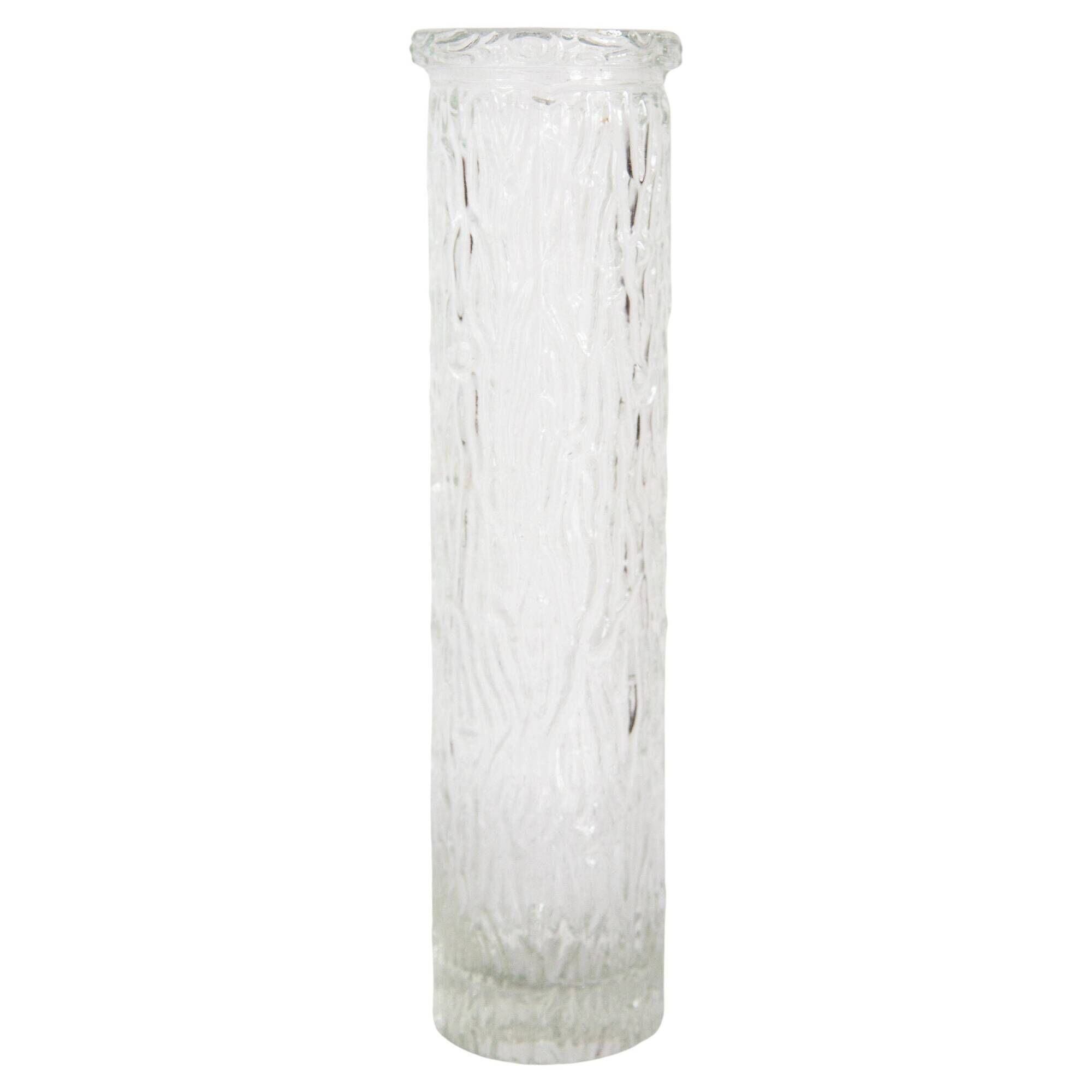 Vintage mid-century transparent Oberglass vase, rock crystal, Austria, 1970s.
