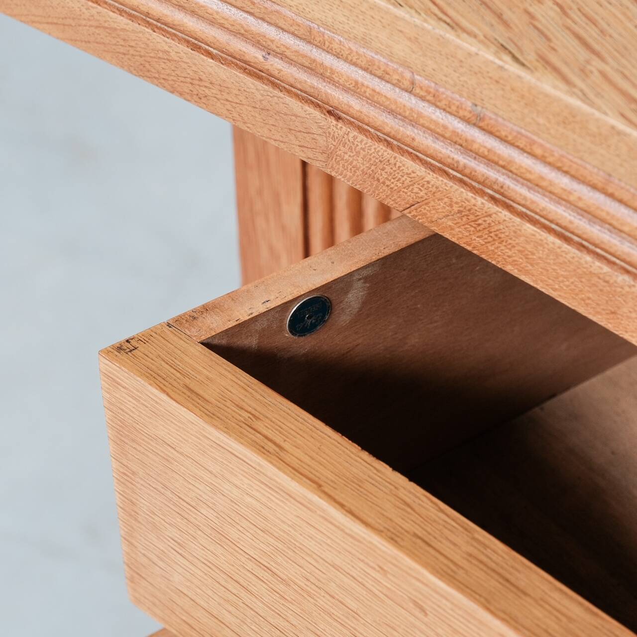 Mid-Century Oak Curved French Desk