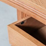 Mid-Century Oak Curved French Desk